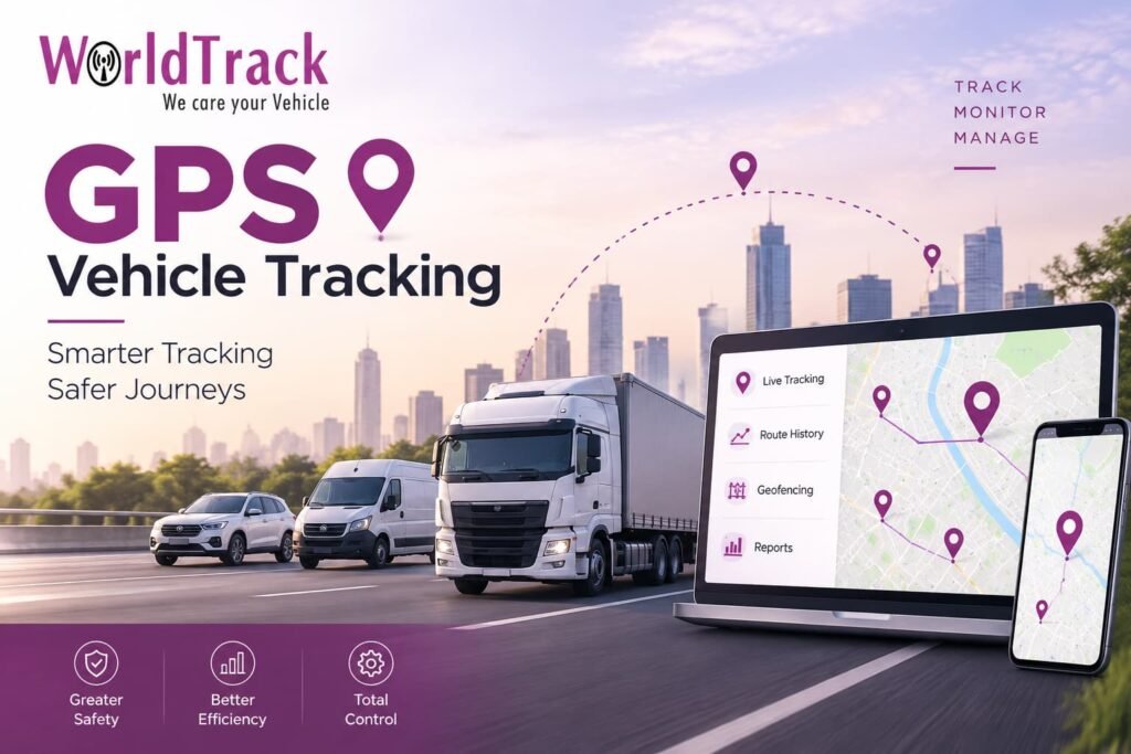 GPS vehicle tracking system showing real-time vehicle location on a digital map